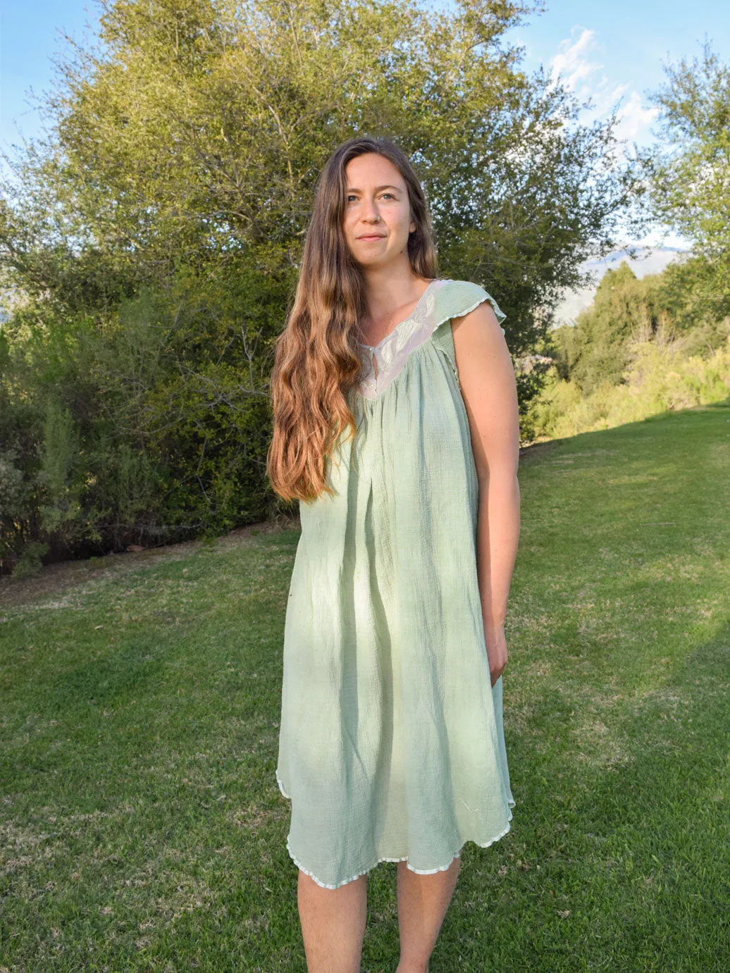 Chlorophyllin Soft Gauze Midi Dress