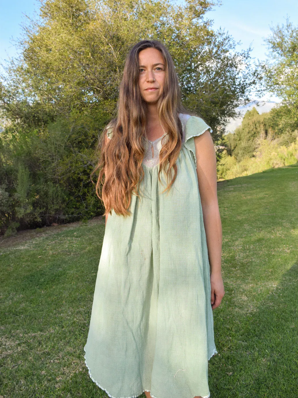 Chlorophyllin Soft Gauze Midi Dress