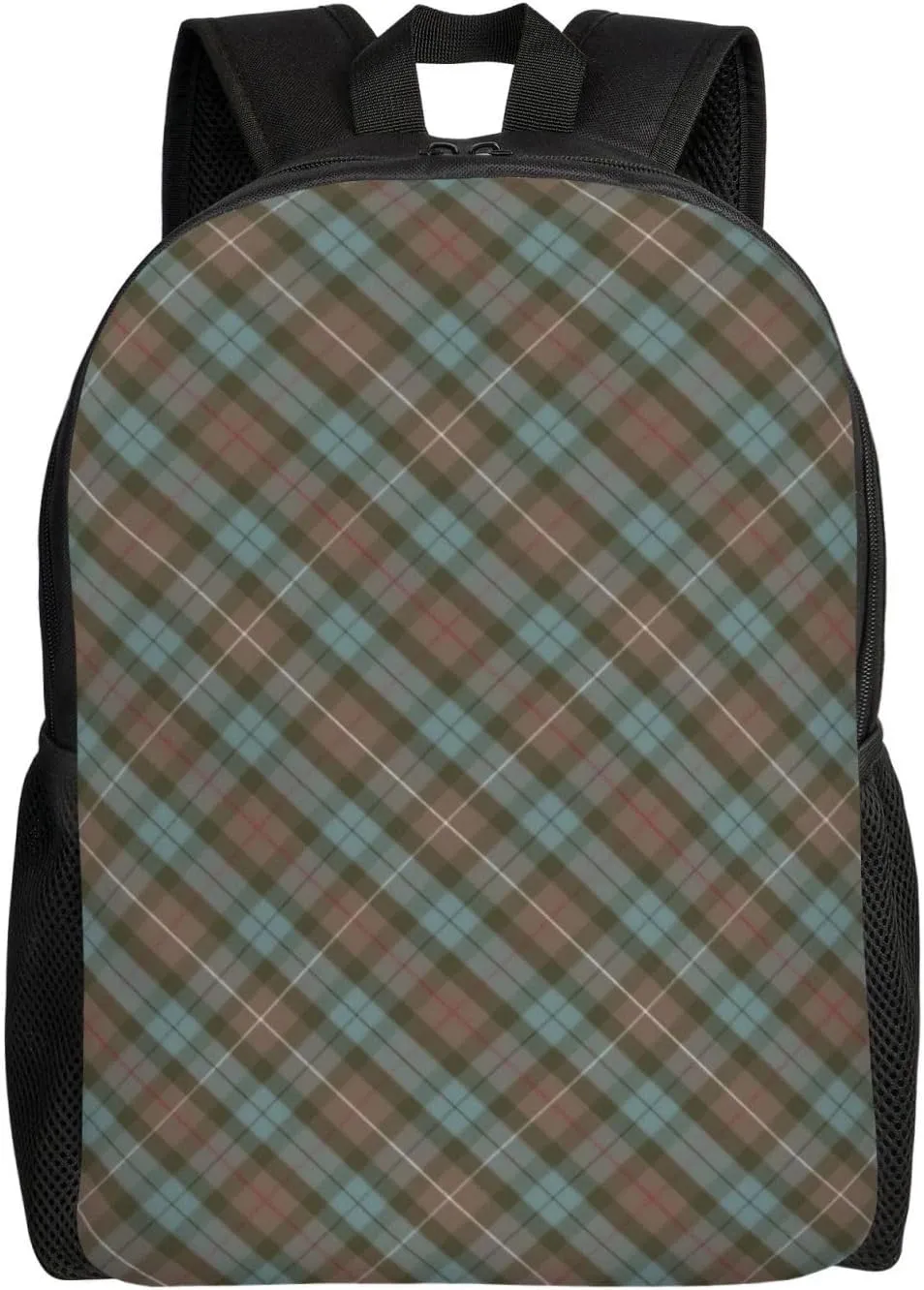 Clan Fraser Hunting Tartan Weathered - Rotated Minimalist Laptop Backpack – Waterproof Business Travel Bag, Breathable Design, Modern Work & Leisure