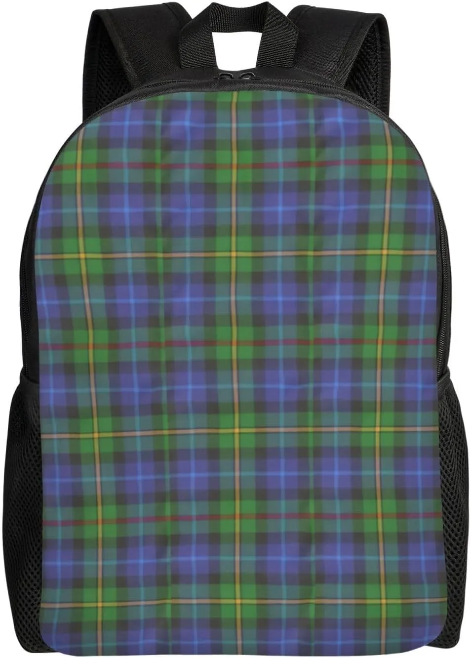 Clan Scottish Tartan Plaid Pattern Minimalist Laptop Backpack – Waterproof Business Travel Bag, Breathable Design, Modern Work & Leisure