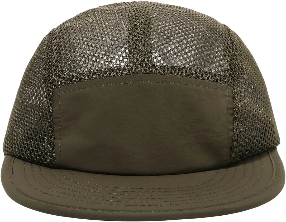 CLAPE Mesh Flat Brim Ball Cap Trucker 5-Panel Hat Quick Dry Baseball Cap Sports Running Hat Snapback Workout Dad Hats
