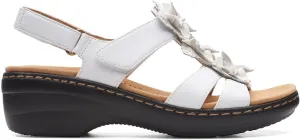 Clarks Women's Casual Heeled Sandal, White, 8 Narrow