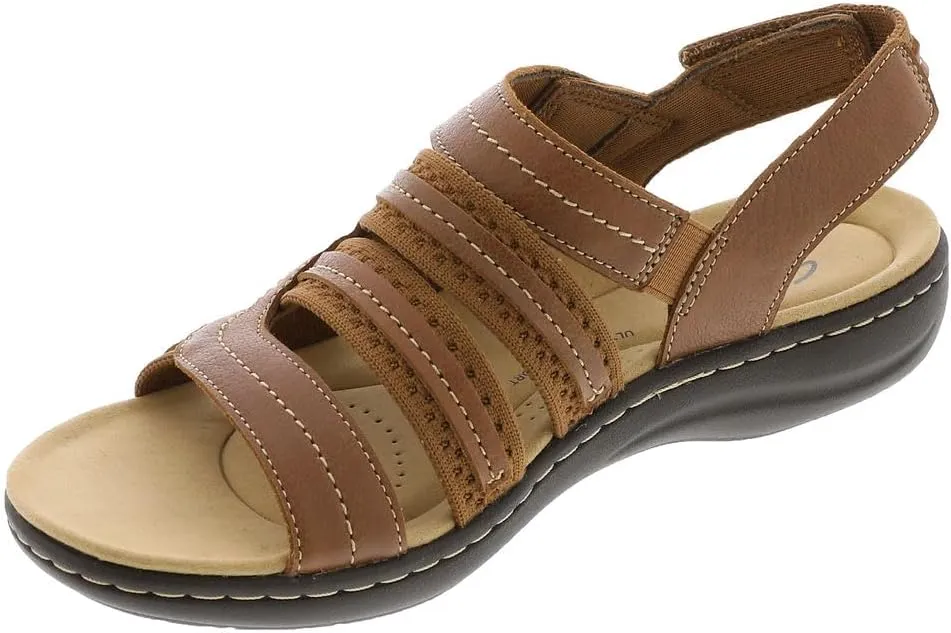 Clarks Women's Laurieann Erin Flat Sandal, Tan Combi, 12