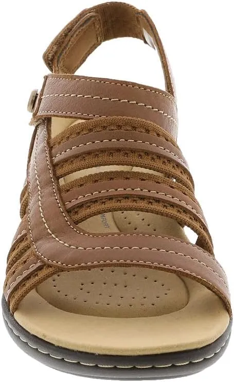 Clarks Women's Laurieann Erin Flat Sandal, Tan Combi, 12