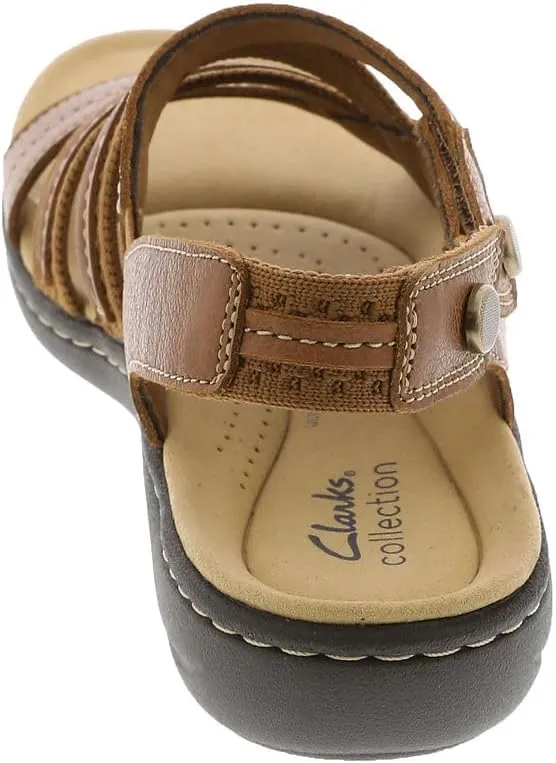Clarks Women's Laurieann Erin Flat Sandal, Tan Combi, 12