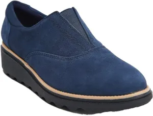Clarks Women's Sharon Sail Loafer, Navy Suede, 8 W