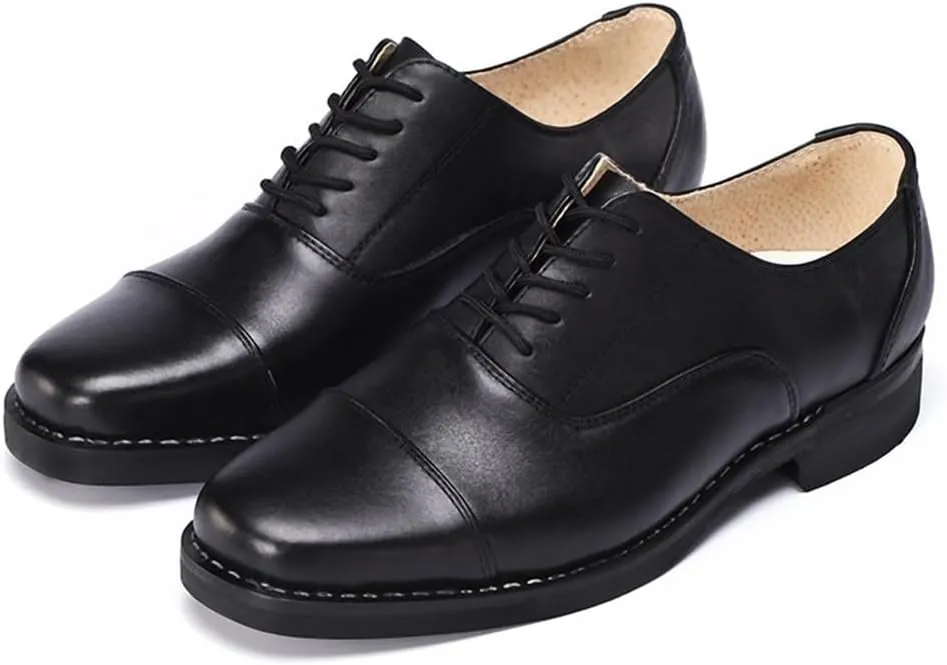 Classic Lace up Leather Platform Dress Oxfords Shoes Business Casual Modern Work Wedding Shoes