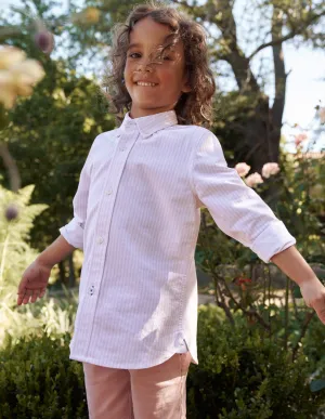 Classic Oxford Shirt-Ballet Pink/Ivory Stripe