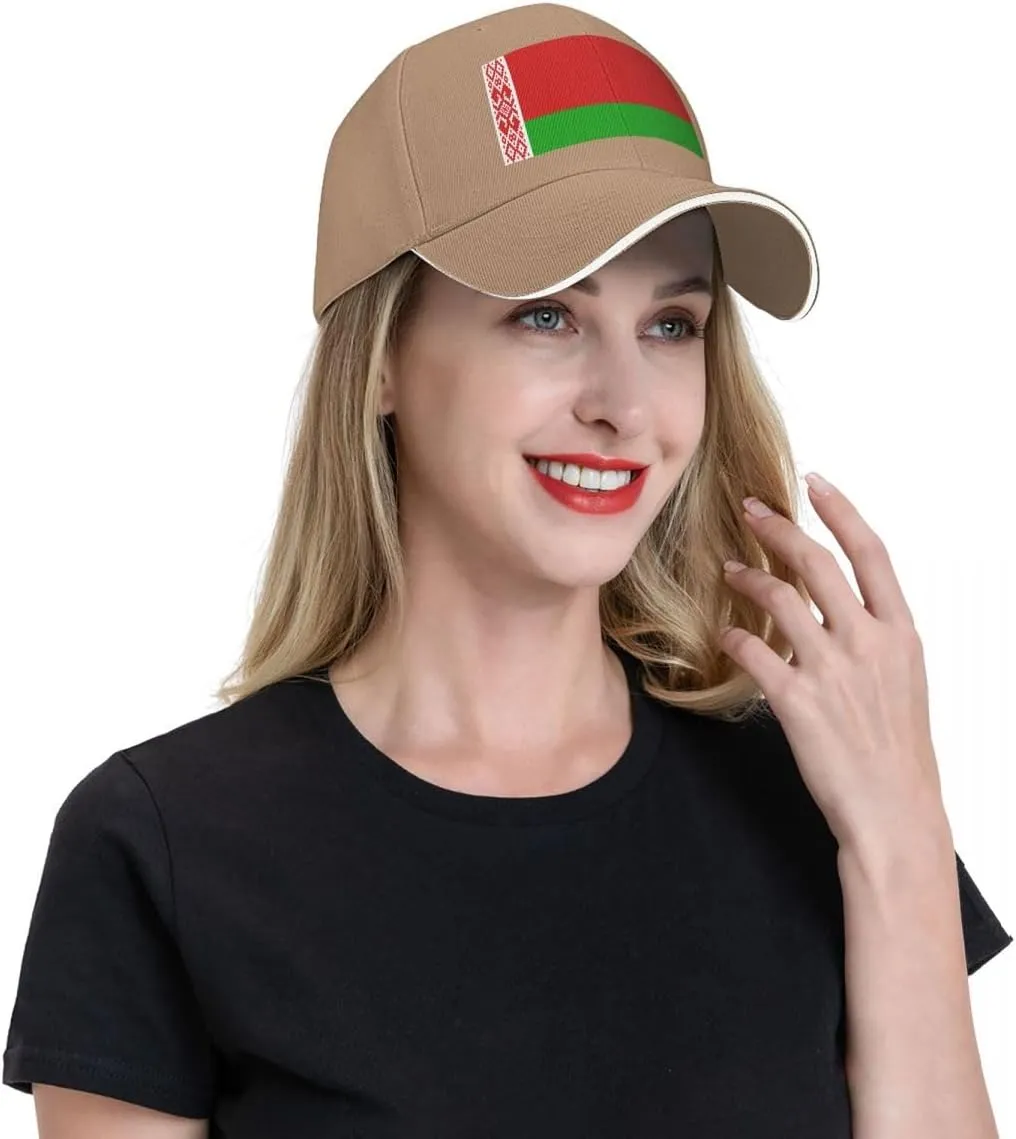 Classic Sandwich Baseball Cap-Belarus Flag Adjustable Unisex Sports Hat for Running Outdoor Four Seasons Comfortable