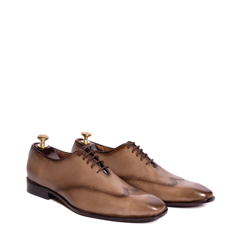 Classic Wholecut Plain Leather Oxford Shoes