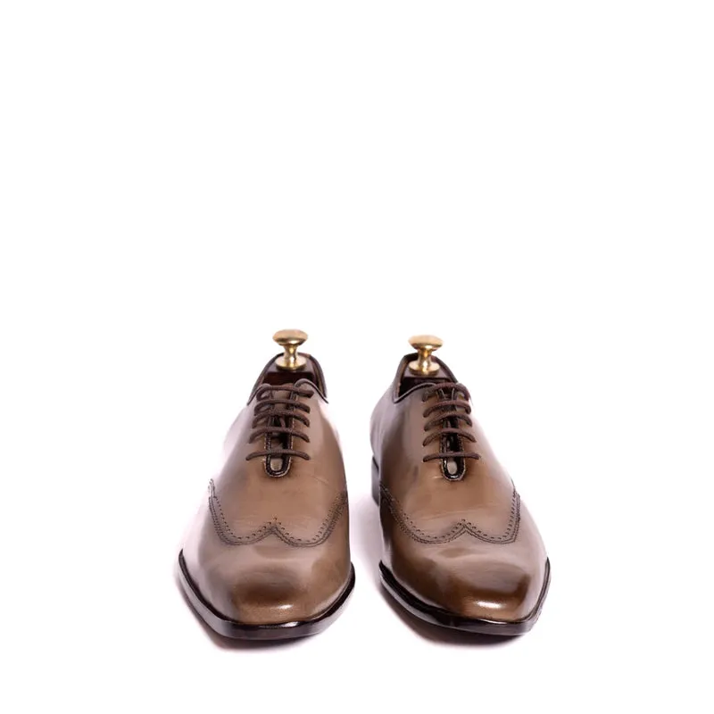 Classic Wholecut Plain Leather Oxford Shoes