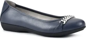CLIFFS BY WHITE MOUNTAIN Charmed Women's Ballet Flat, Navy/Smooth, 11 M