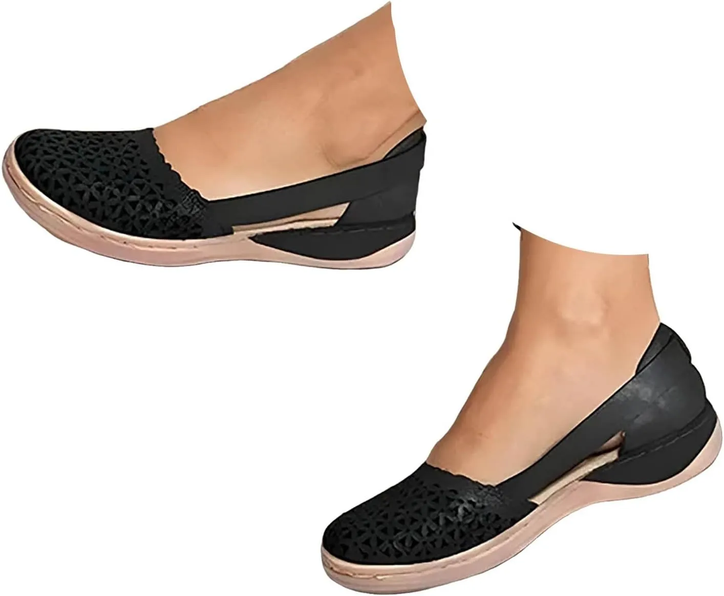 Closed Toe Sandals Women Dressy Heel 2025 Orthopedic Loafers in Breathable soft sole Comfort Hollow Flats Summer Casual Slip On Shoes