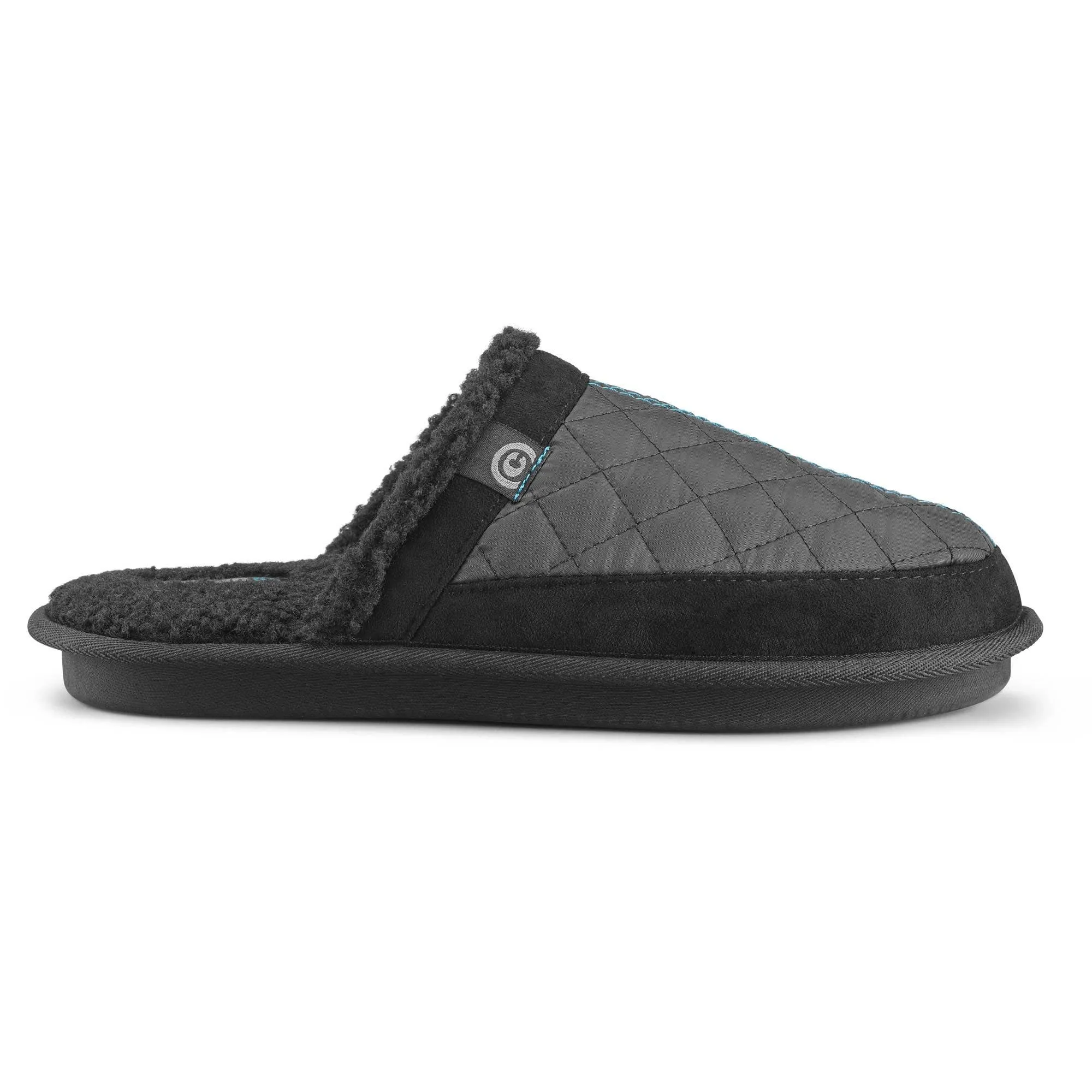 Cobian: Men's Happy Camper Mule - Black Warm and Fuzzy Slipper