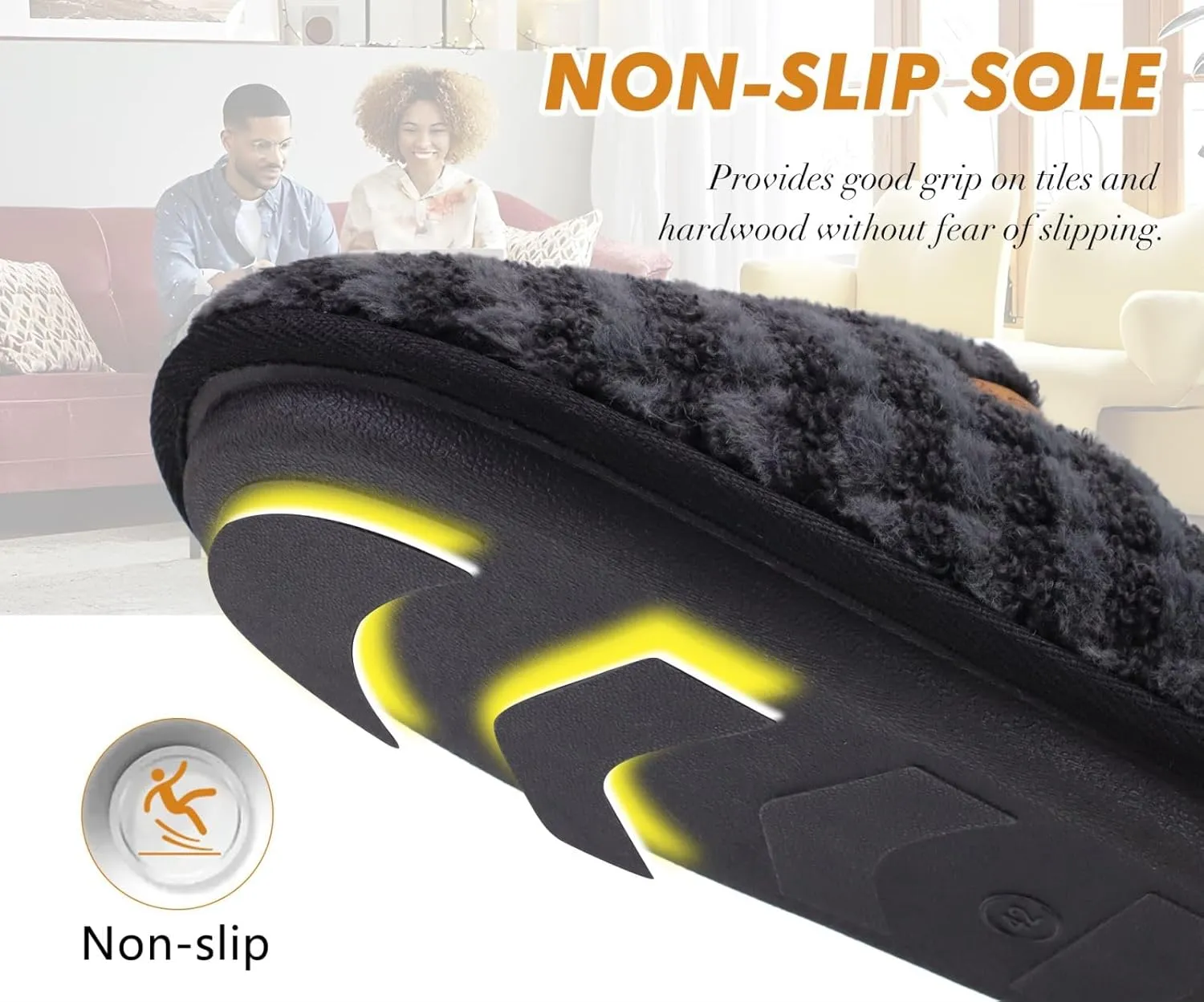 COFACE Unisex Mens Womens Cozy Memory Foam Scuff Slippers Casual Slip On Warm House Shoes Indoor/Outdoor Sandal Slippers With Arch Support Rubber Sole Size 4-15