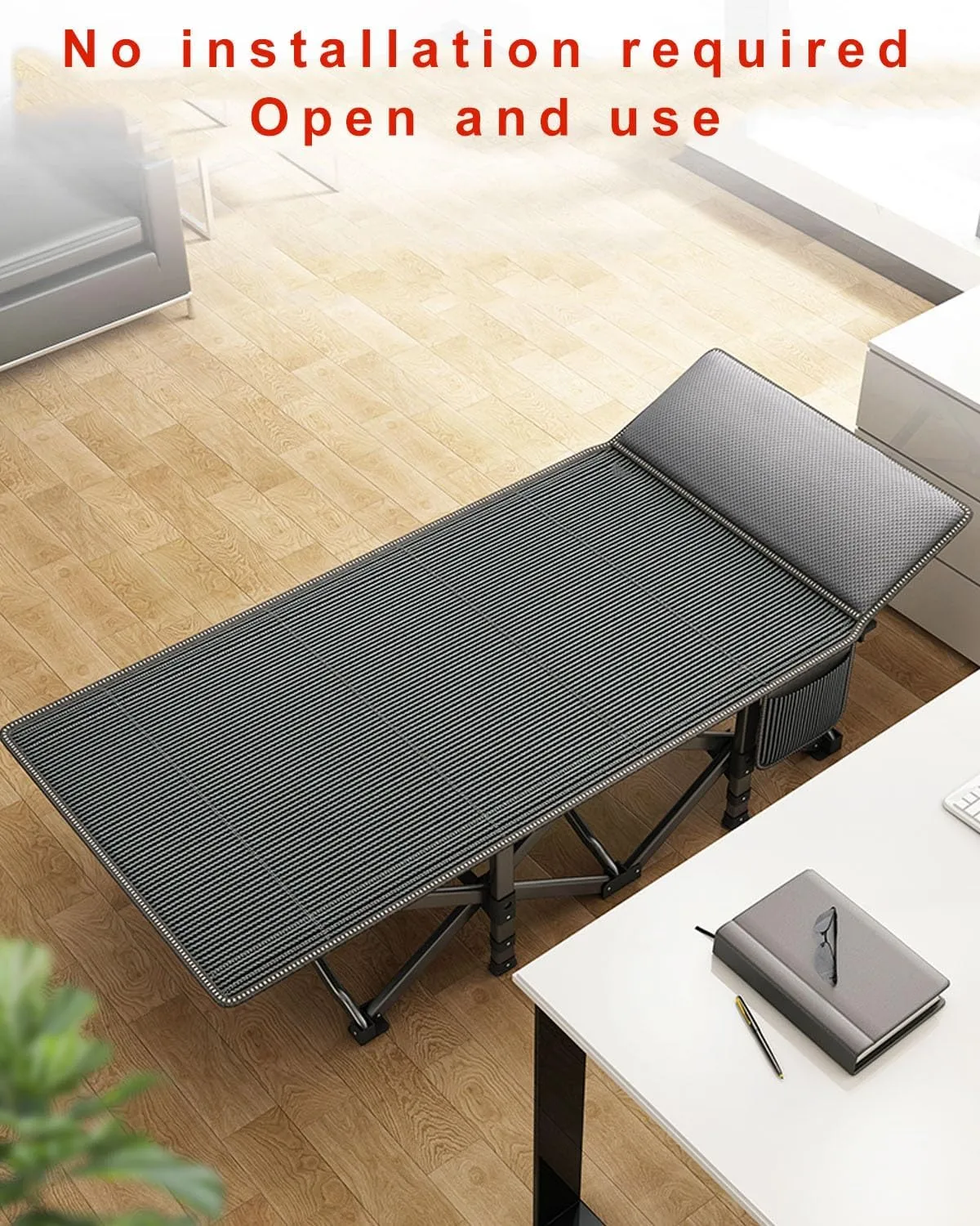 Convenient Folding Cot, 10S Folding Sleeping Cots, Folding Bed with Side Pockets, Heavy Duty Outdoor Bed for Tent, Outdoor, Hiking, Travel, Beach, Office Nap