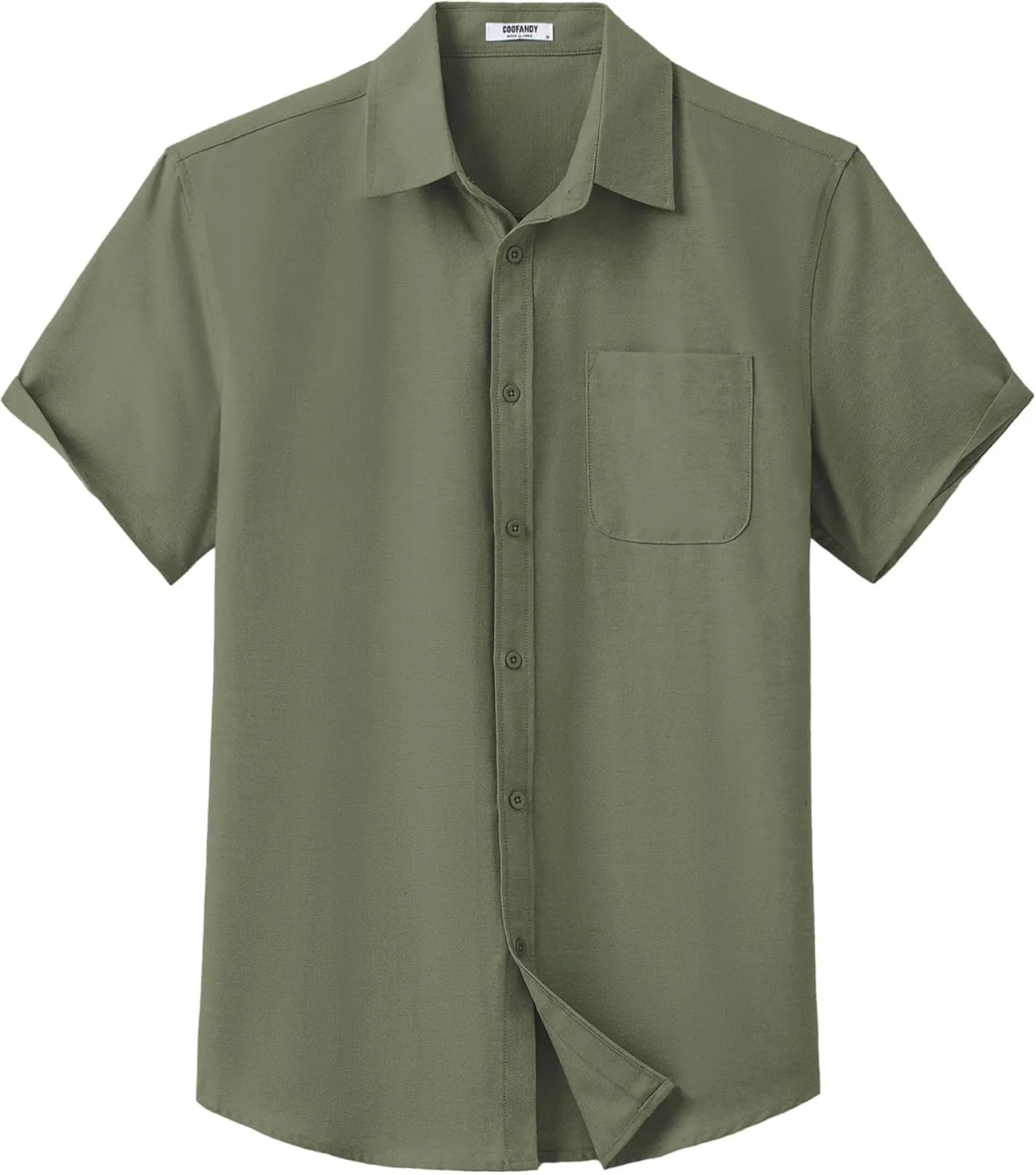 COOFANDY Mens Button Down Short Sleeve Shirt Casual Dress Shirt Untucked Summer Shirts with Pocket