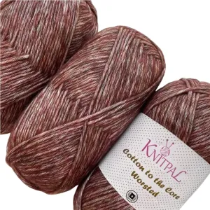 Cotton to The Core Worsted Weight Yarn for Crocheting, 3 Skeins, 654 Yds/300G, Free Patterns - Soft Cotton Yarn for Knitting - #4 Medium Worsted Weight - Caramel Brown
