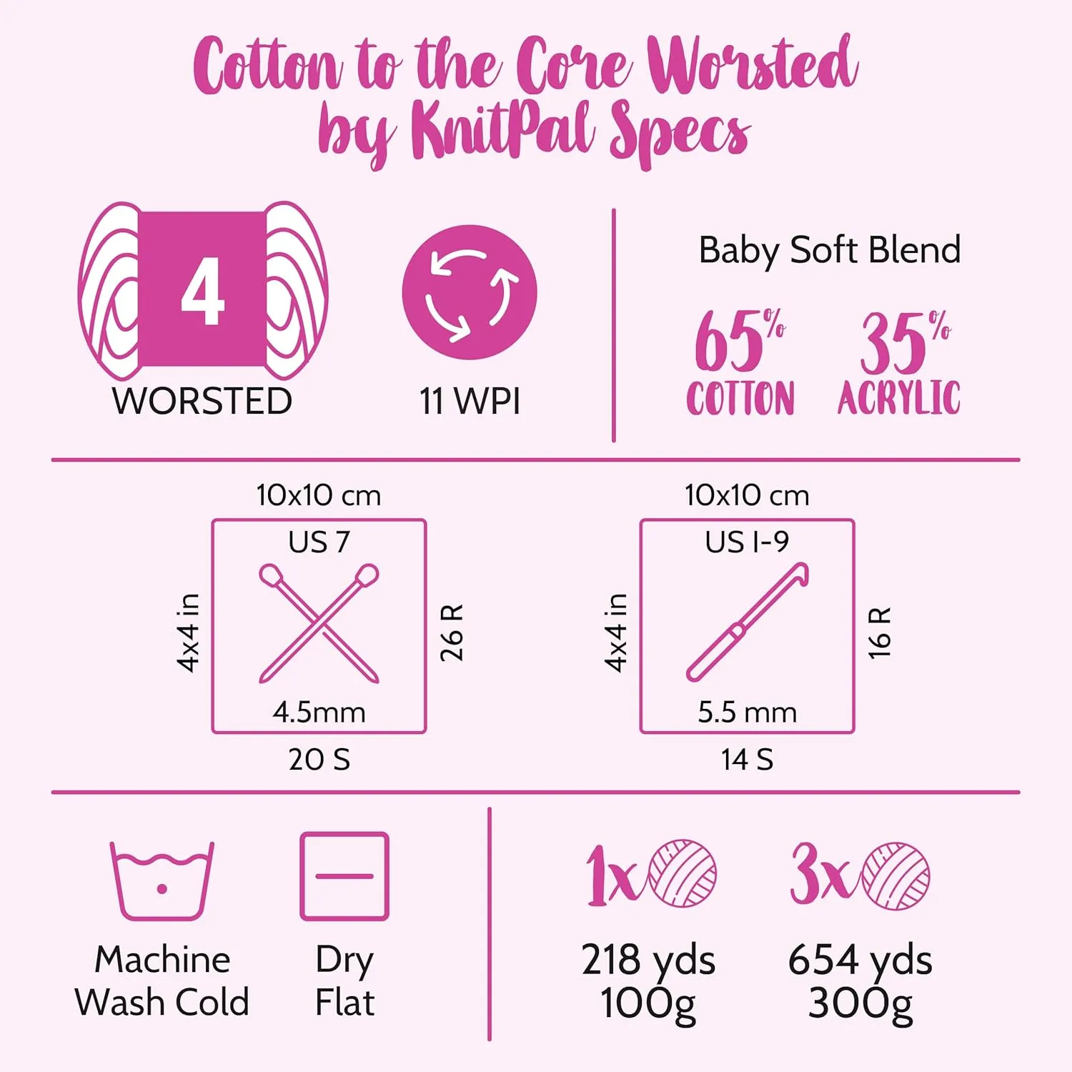 Cotton to The Core Worsted Weight Yarn for Crocheting, 3 Skeins, 654 Yds/300G, Free Patterns - Soft Cotton Yarn for Knitting - #4 Medium Worsted Weight - Caramel Brown