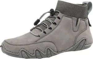 Couple's High Top Casual Shoes Casual Leather Water Proof Boots Splicing Leather Shoes Soft Soled Chukka Boots Shoe 11
