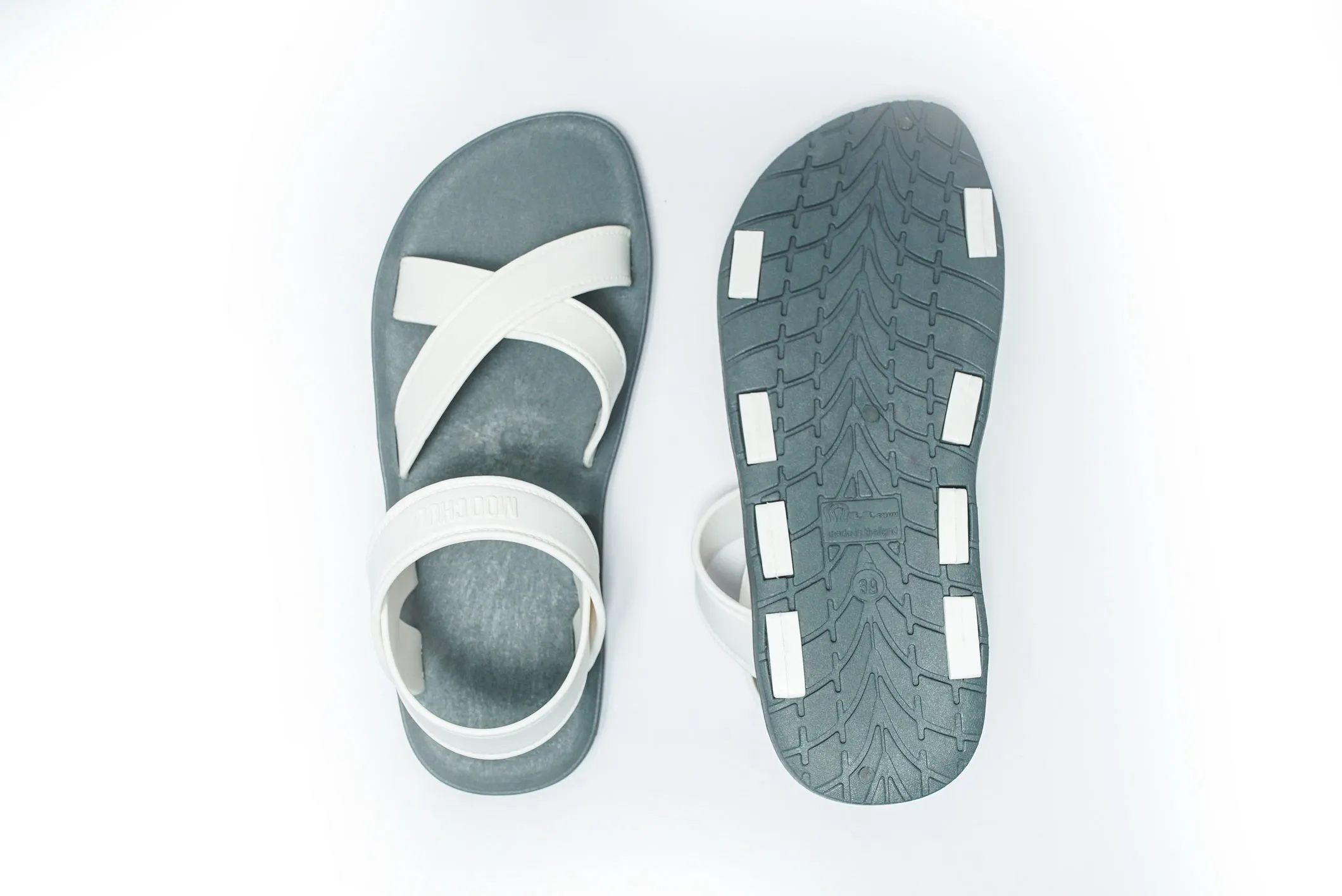Cross Plus Grey Sole White Strap