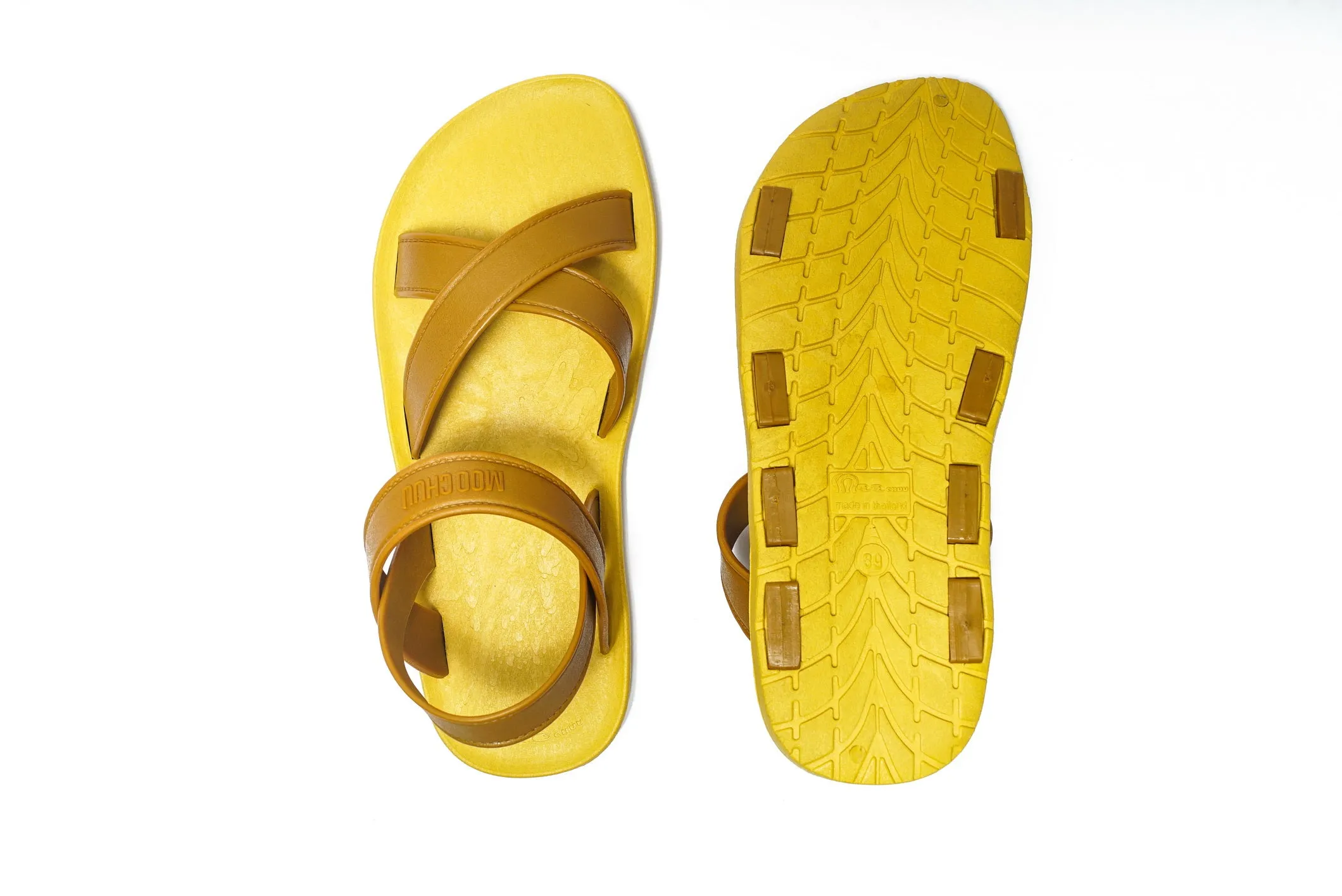 Cross Plus Yellow Sole Caramel Strap