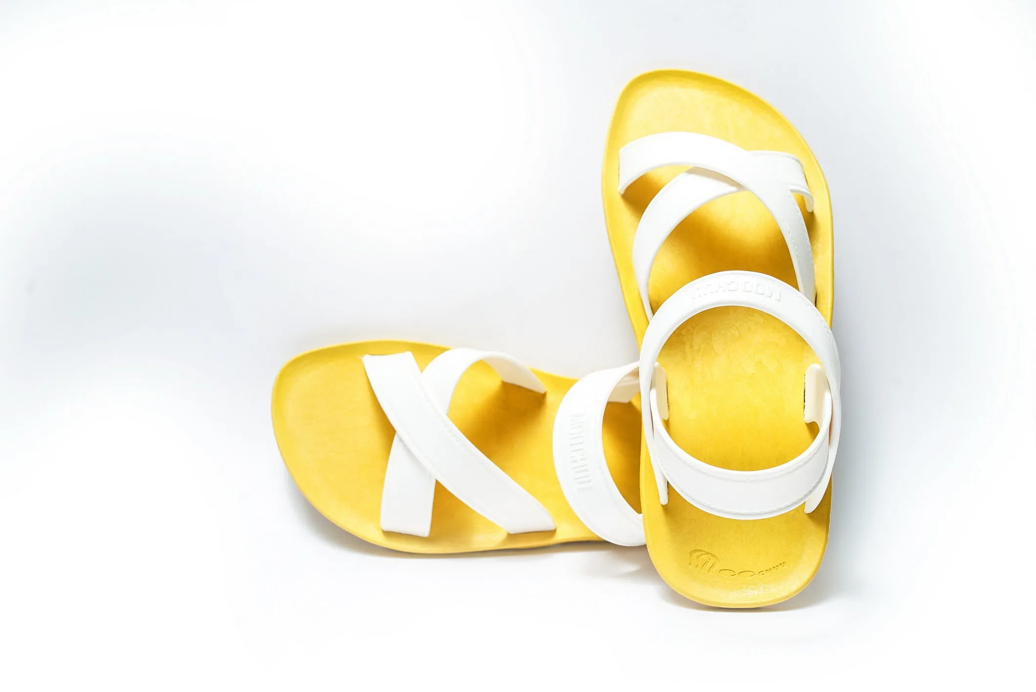 Cross Plus Yellow Sole White Strap