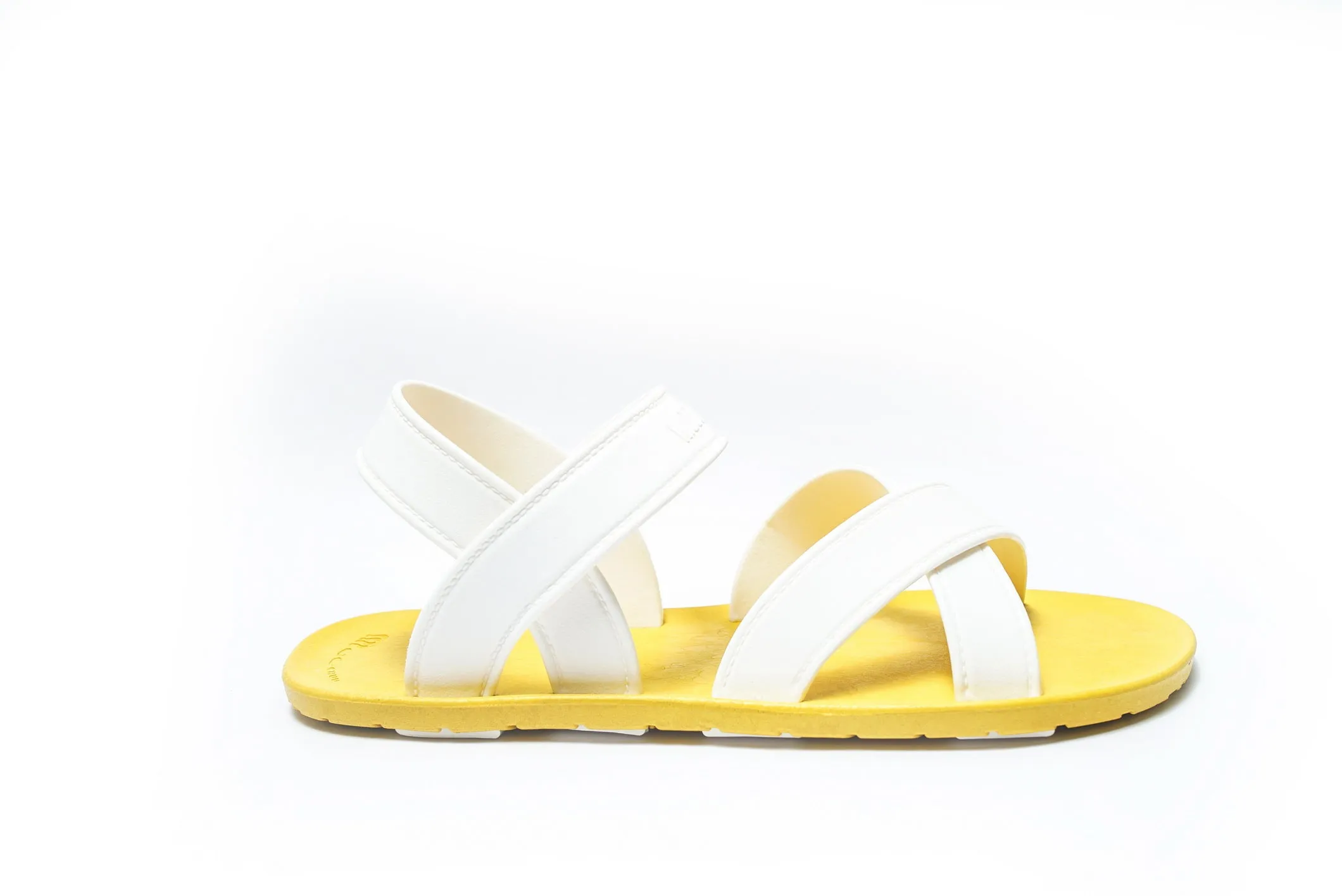 Cross Plus Yellow Sole White Strap