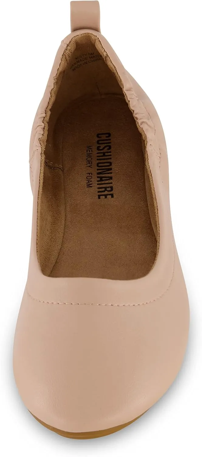 CUSHIONAIRE Women's Misty Comfort Flat with  Memory Foam, Wide Widths Available