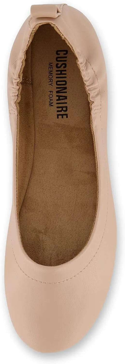 CUSHIONAIRE Women's Misty Comfort Flat with  Memory Foam, Wide Widths Available
