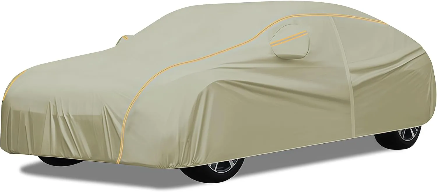 Custom Car for Ligier JS 丨Full Tarpaulin All Weather Sun Rain UV Dust Snow Protection Outdoor Covers Waterproof Breathable with Extra Long Reflective Strips