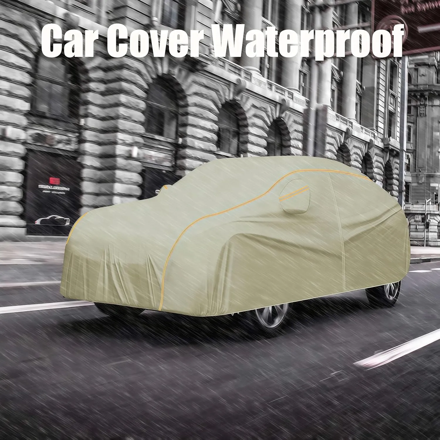 Custom Car for Ligier JS 丨Full Tarpaulin All Weather Sun Rain UV Dust Snow Protection Outdoor Covers Waterproof Breathable with Extra Long Reflective Strips