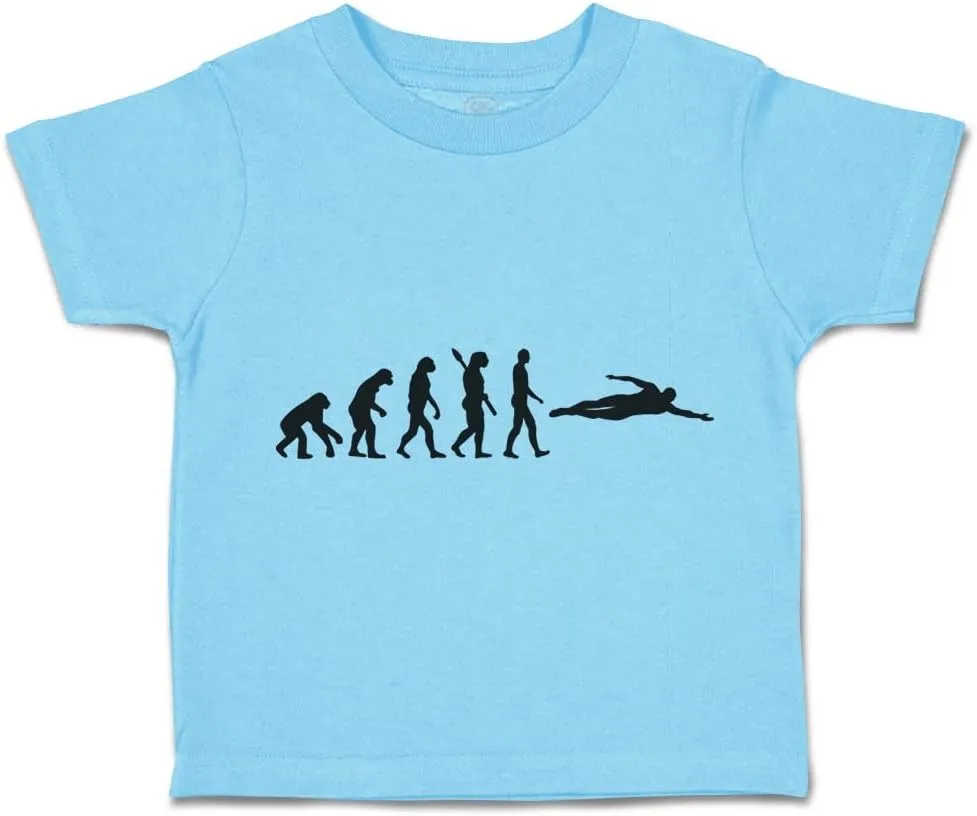 Cute Rascals Toddler T-Shirt Human Evolution into Swim Athlete Olympics Event Boy & Girl Clothes