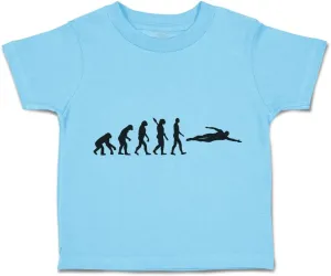 Cute Rascals Toddler T-Shirt Human Evolution into Swim Athlete Olympics Event Boy & Girl Clothes