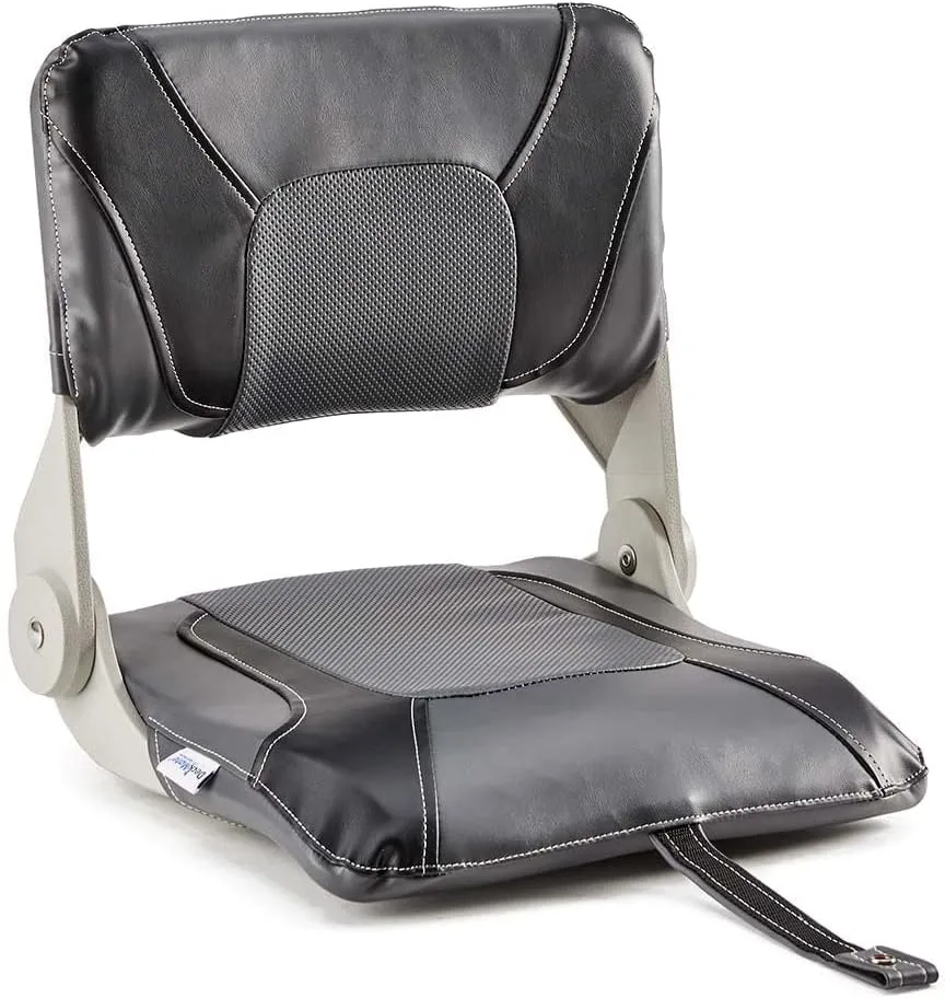 DeckMate Compact Folding Fishing Seat - Charcoal and Black