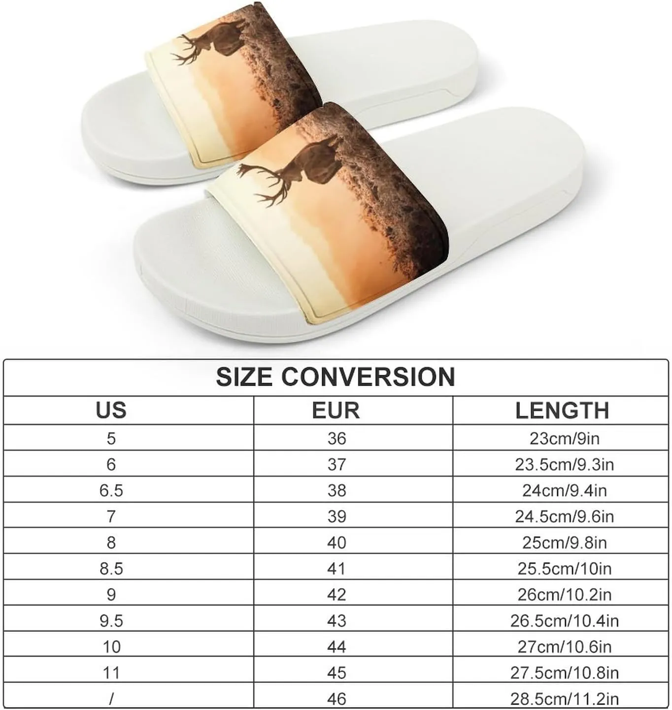 Deer Wilderness Nature Countryside Pattern PVC Home Slippers Non-Slip Shower Sandals Summer Indoor Outdoor Beach for Men And Women