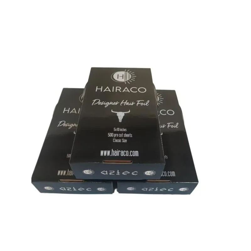 Designer Hair Foils, Classic Size 5x10 inches 500 Pre-Cut Sheets, Textured & Grippy (Aztec Collection Classic Size)