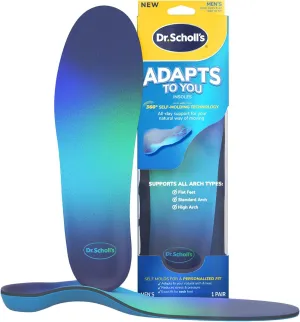 Dr. Scholl’s Adapts to You Insoles for Men, with Self-Molding Foam Technology – Clinically Proven to Adapt to Your Feet, Flexible Arch Support Inserts, Shock-Absorbing, Podiatrist-Tested, Size 8-14