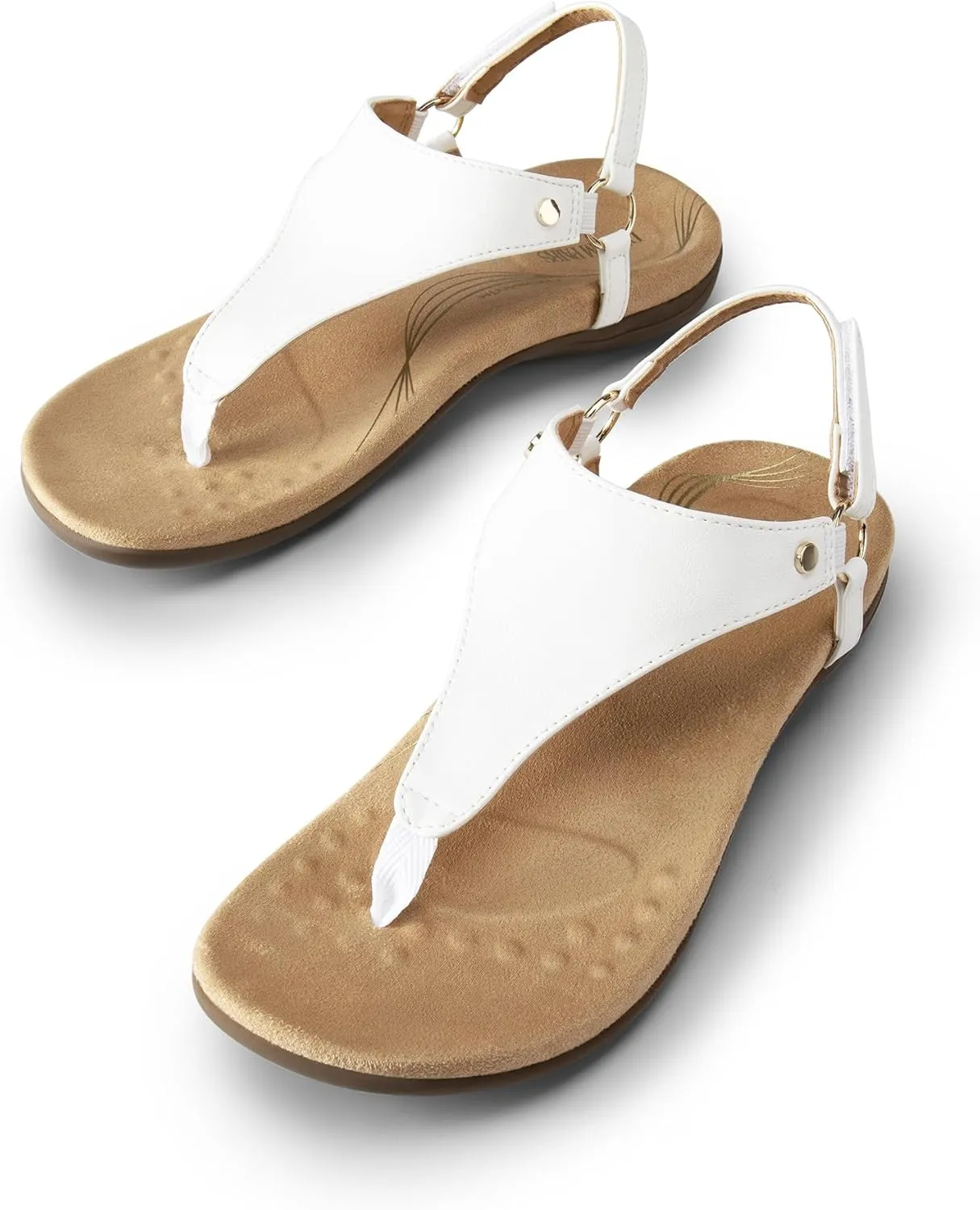 DREAM PAIRS Women's Flat Sandals Arch Support Orthopedic Comfortable Soft Cushion Summer T-Strap Walking Thong Sandals
