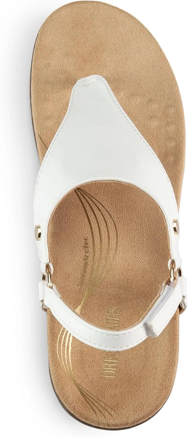 DREAM PAIRS Women's Flat Sandals Arch Support Orthopedic Comfortable Soft Cushion Summer T-Strap Walking Thong Sandals