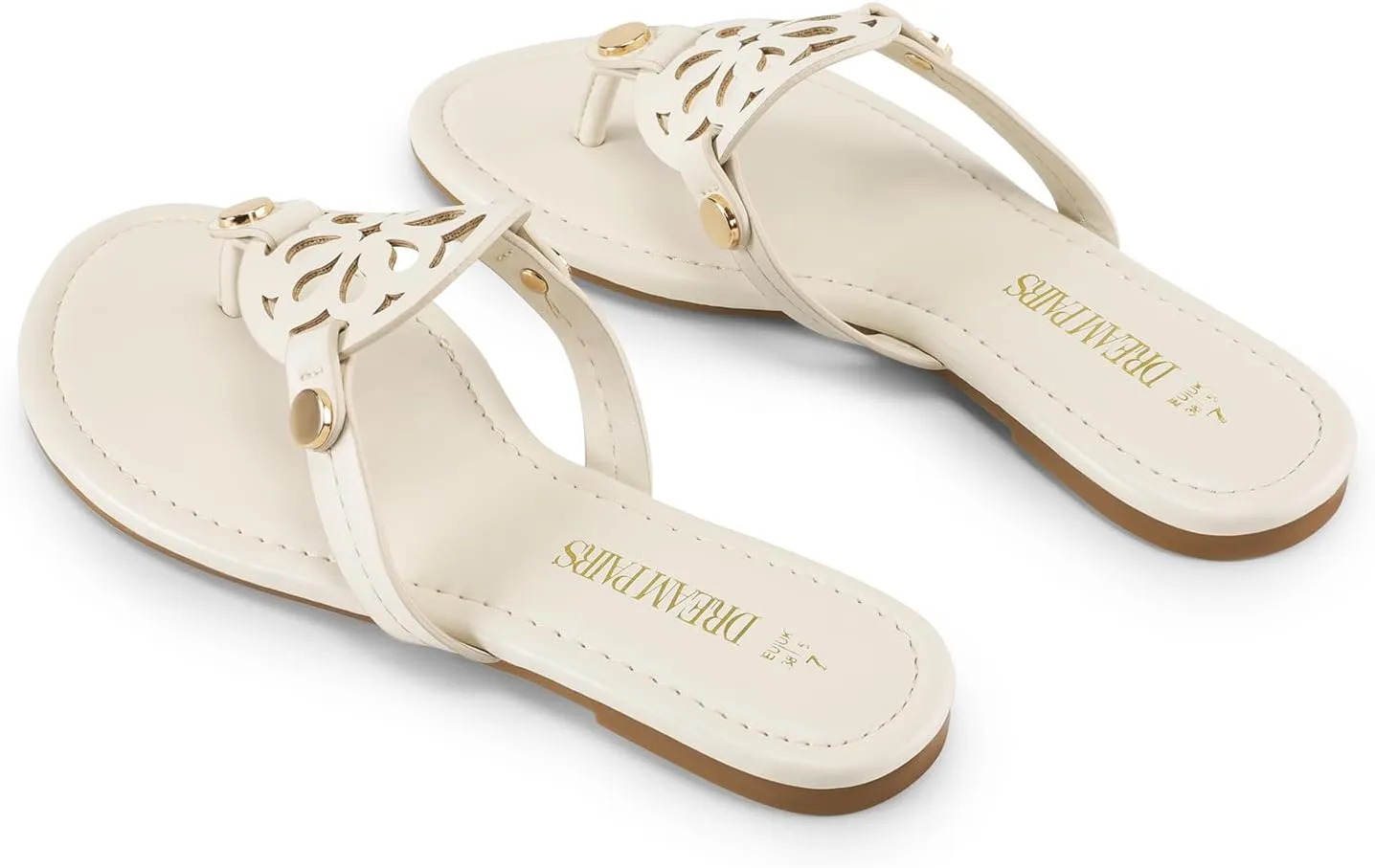 DREAM PAIRS Women's Flip Flops Comfortable Soft Cushion Slide Slip on Summer Beach Thong Flat Sandals