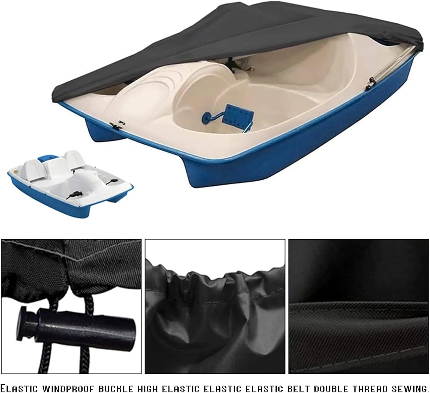 dust Proof Cover Pedal Boat Cover, Breathable Fishing Boat Cover, Easy and Convenient, 600d and Tear Resistant Dustproof Oxford Cloth Cover (Color : Blue, Size : 9.38x6.56ft)