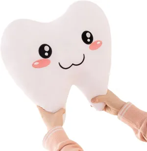 ELAINREN Lifelike 3D Teeth Plush Pillow Ultra-Soft Tooth Stuffed Toy Fluffy Teeth Plushie Cushion Decor Gifts/15.7''