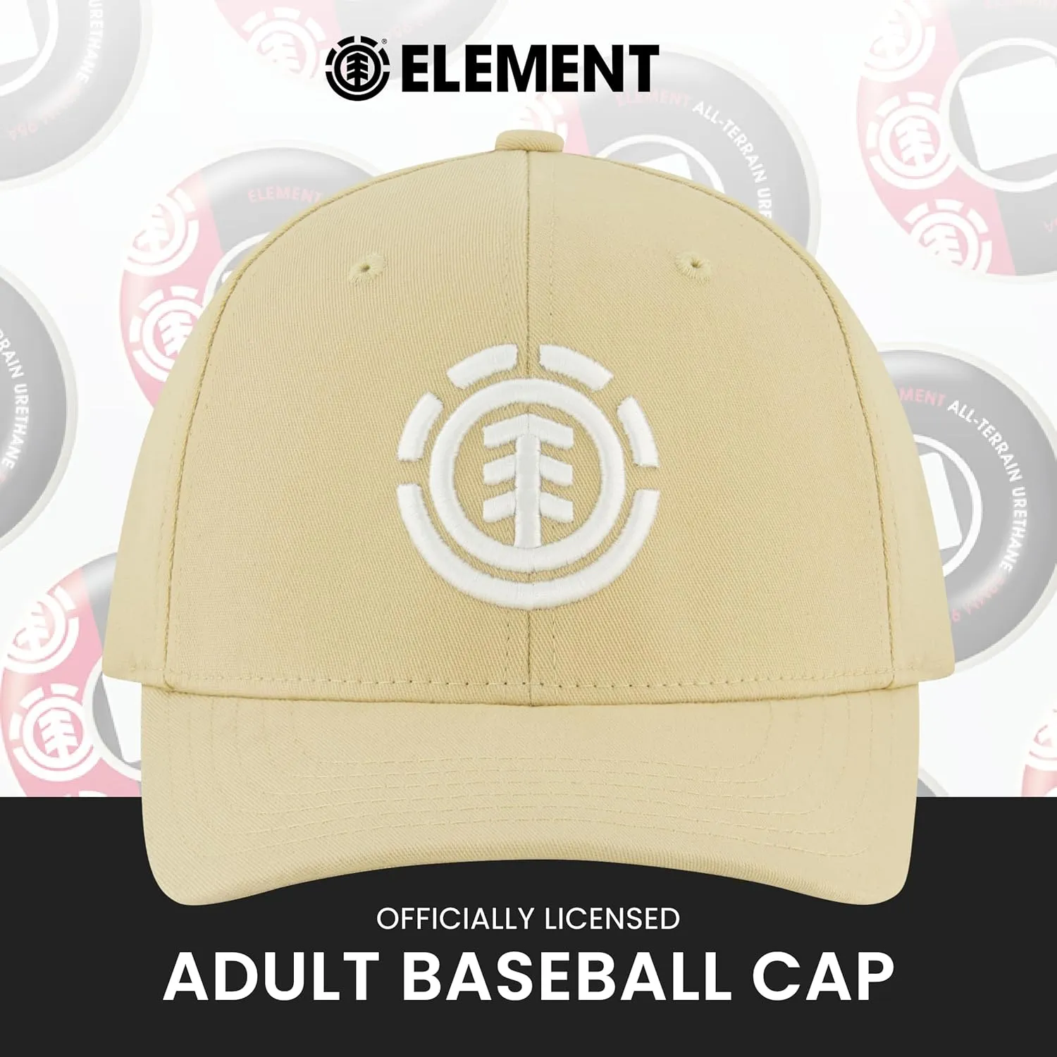 Element Baseball Hat, Adult Flex Fit Active Sport Cap with Curved Brim