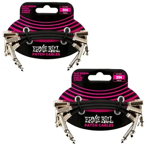Ernie Ball Flat Ribbon Patch Cables, 3-Pack, 3IN (7.62cm)