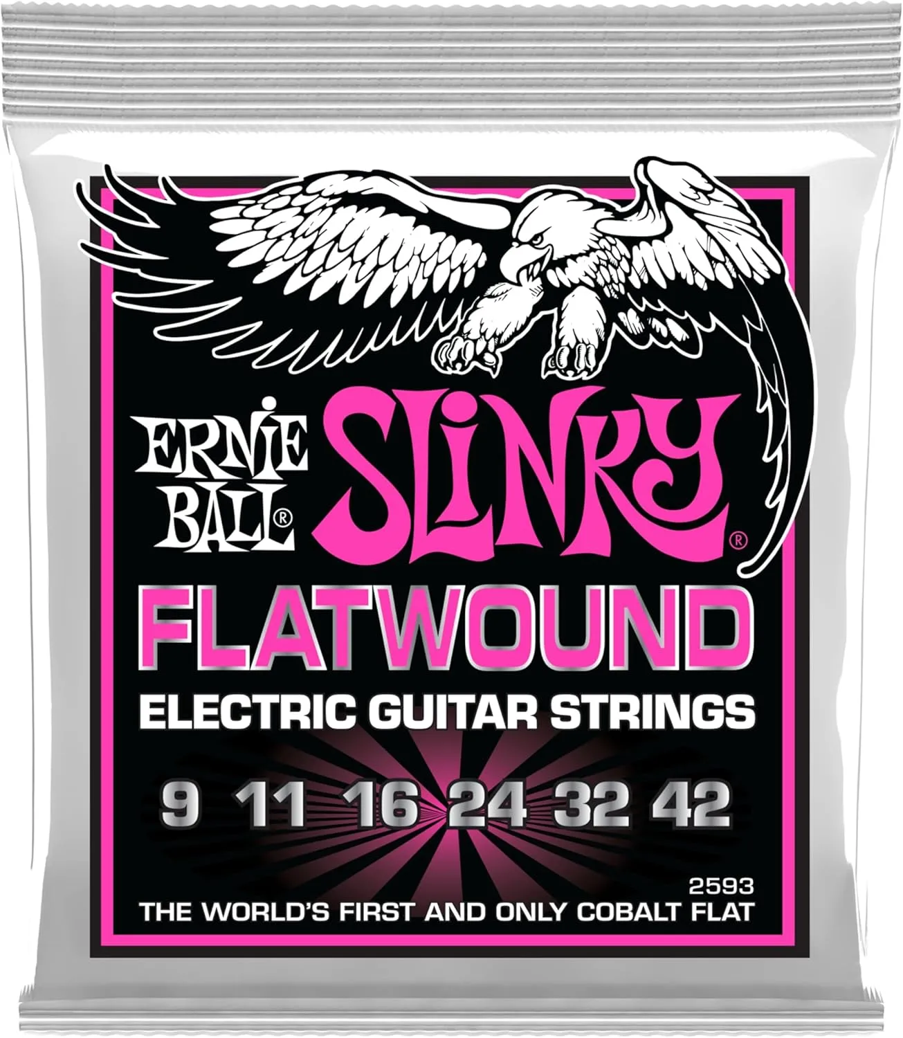 Ernie Ball Super Slinky Flatwound Electric Guitar Strings 9-42 Gauge (P02593)