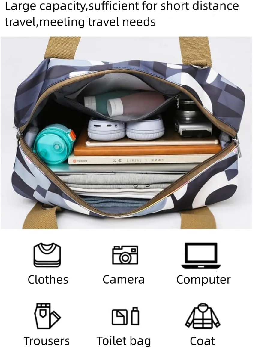 Expandable Carry Luggage Bag with Wheels Foldable Rolling Duffle Bag Large Capacity Dry Wet Separation Travel Bag Lightweight Suitcases for Men Women(Black brown)