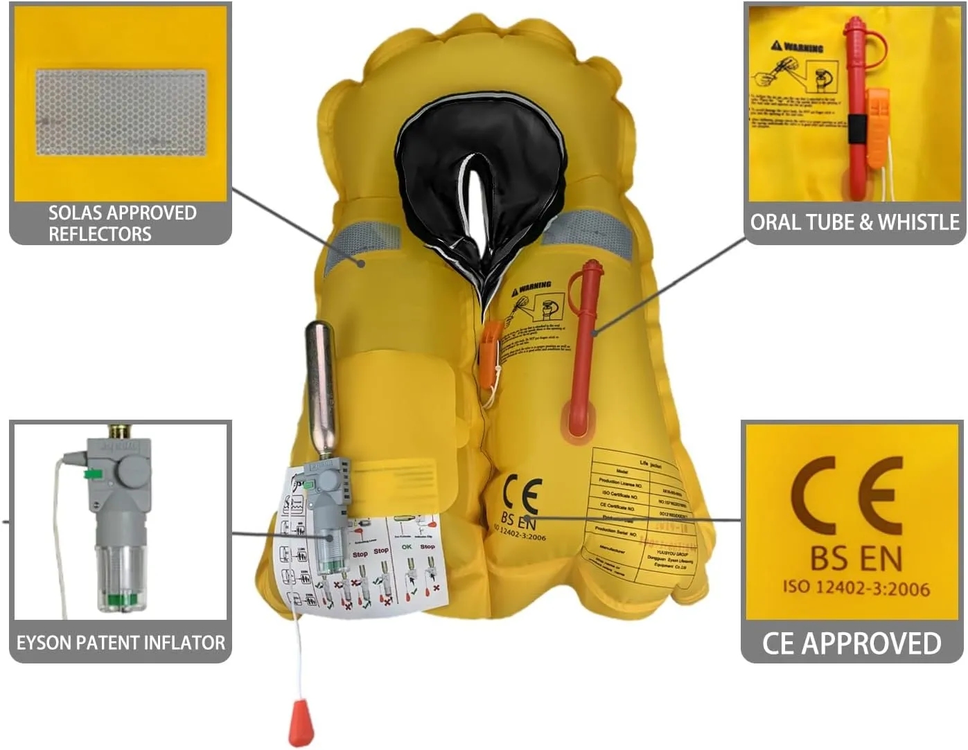 Eyson Inflatable Life Jacket Inflatable Life Vest for Adult Classic Automatic