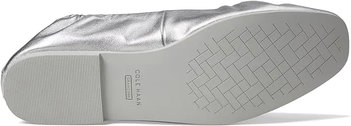 Flats Slip Excellent Leather York Haan On Silver Toe Trusted by customers Cole Metallic Ballet Soft Rounded