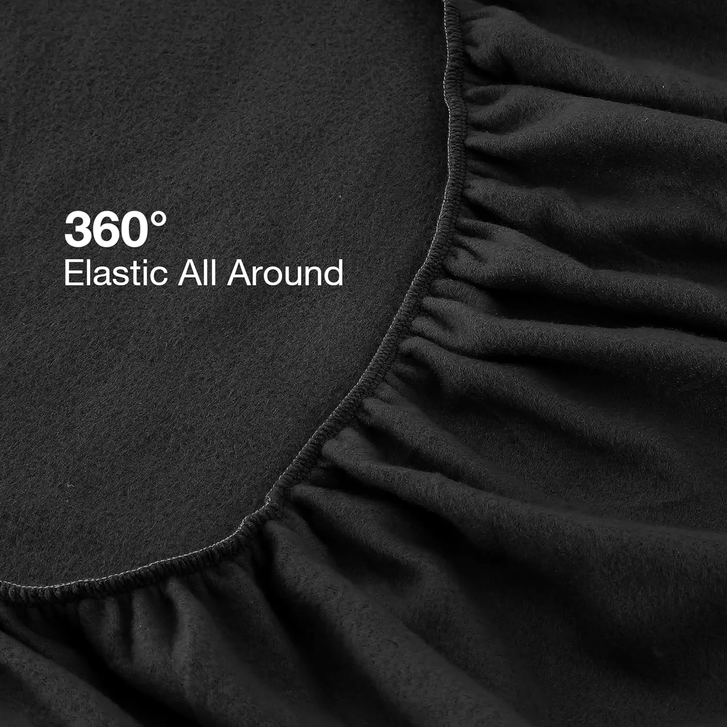 Fleece Twin Sheets Set 3-Piece Micro Polar Fleece Bed Sets with 15" Deep Pocket Fitted Soft Warm Sheet, Flat Sheet and Pillowcase, Black